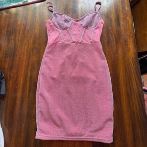 shein pink corset dress bnwt